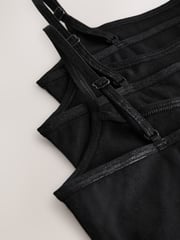 Black Strappy Cami Vests 3 Pack (1.5-16yrs) - Image 6 of 7