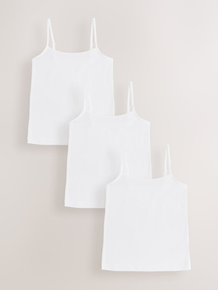 White 3 Pack Cami Vest (1.5-16yrs) - Image 1 of 7