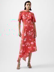 French Connection Red Alessandra Asymmetric Dress - Image 1 of 4