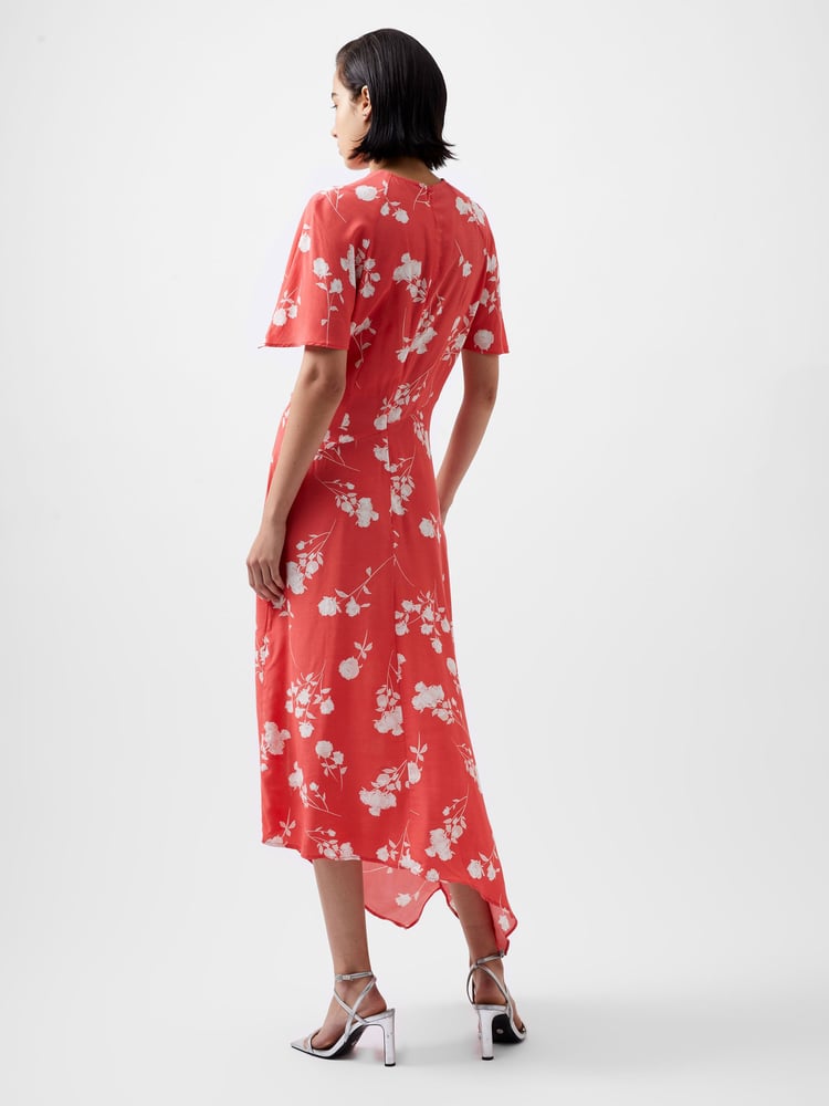 French Connection Red Alessandra Asymmetric Dress - Image 2 of 4