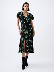 French Connection Black V-Neck Alessandra Delphine Dress - Image 1 of 4