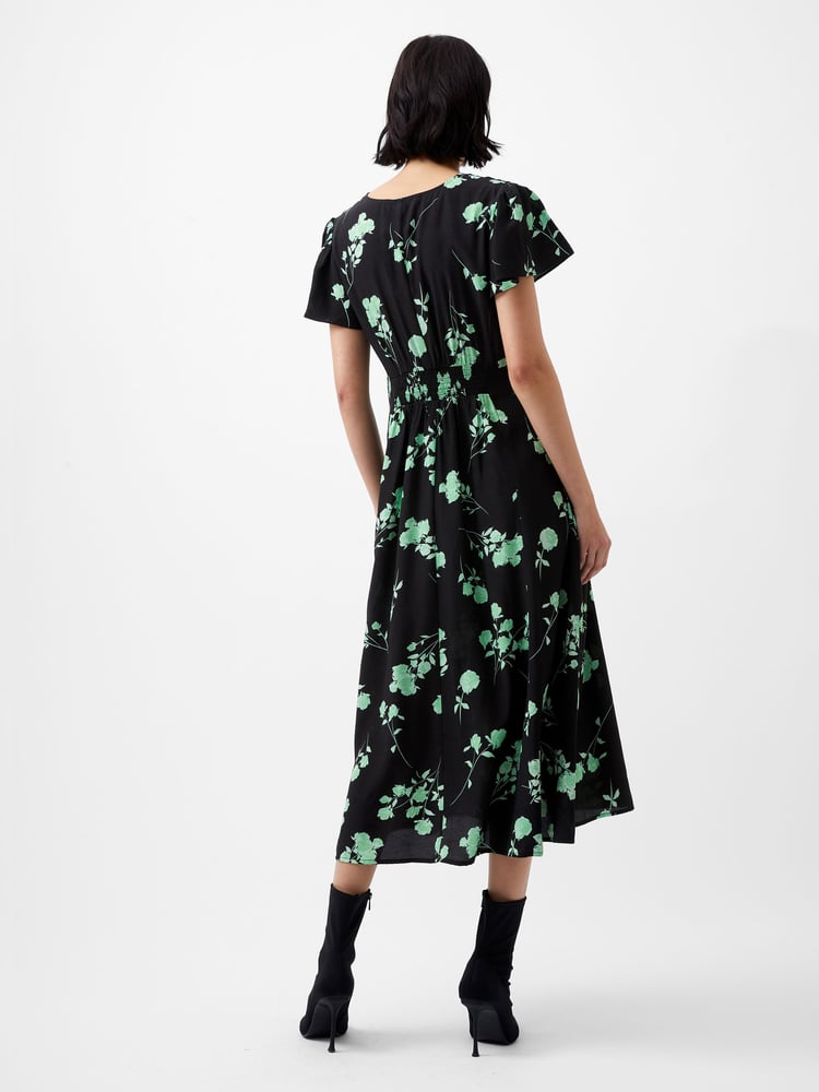 French Connection Black V-Neck Alessandra Delphine Dress - Image 2 of 4