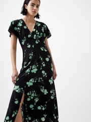 French Connection Black V-Neck Alessandra Delphine Dress - Image 3 of 4