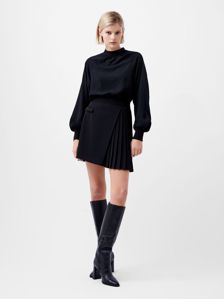 French Connection Black Pleated Harrie Suiting Skirt - Image 1 of 4