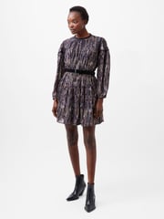 French Connection Blue Carissa Metallic Jacquard Sequin Mini Dress - Image 4 of 4