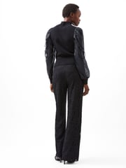 French Connection Black Organza Krista Puff Sleeve Top - Image 2 of 4