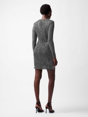 French Connection Silver Tamy Metallic Fitted Mini Dress - Image 2 of 4