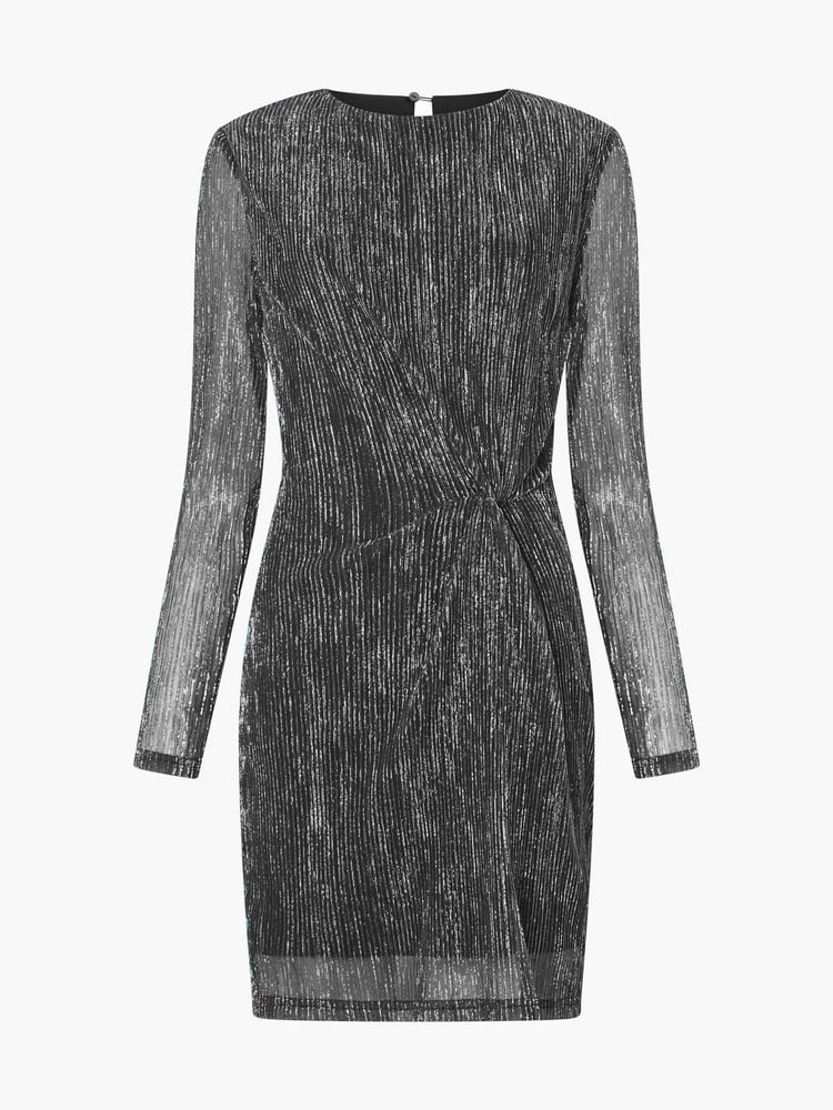 French Connection Silver Tamy Metallic Fitted Mini Dress - Image 4 of 4