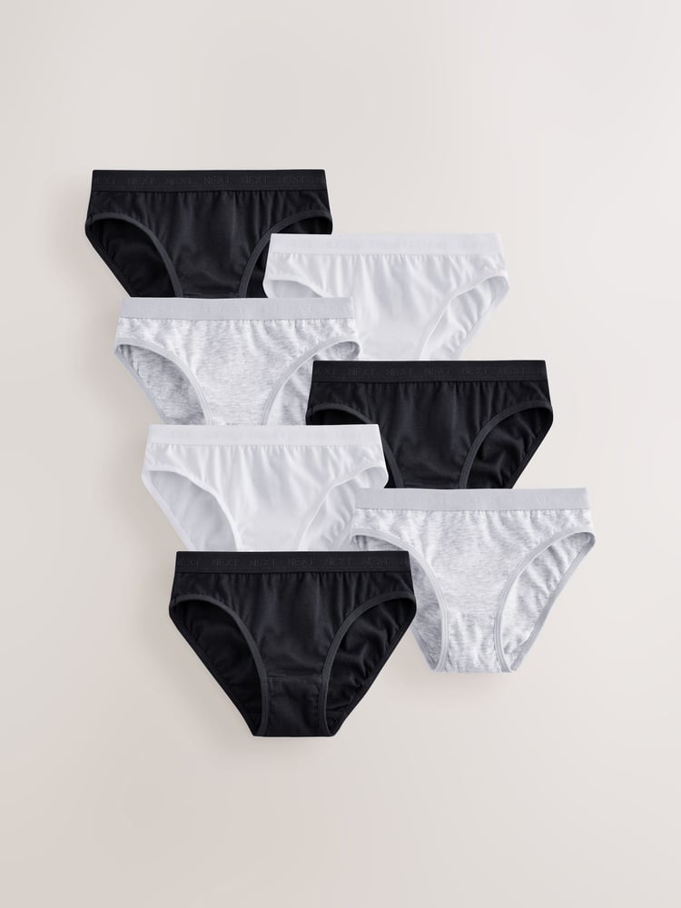 Black/White Bikini Briefs 7 Pack (5-16yrs) - Image 1 of 11