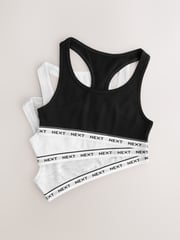 Black/White Racer Back Crop Tops 3 Pack (5-16yrs) - Image 6 of 7