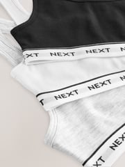 Black/White Racer Back Crop Tops 3 Pack (5-16yrs) - Image 7 of 7