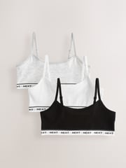 Grey/Black/White Strappy Crop Tops 3 Pack (5-16yrs) - Image 1 of 7