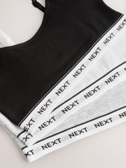 Grey/Black/White Strappy Crop Tops 3 Pack (5-16yrs) - Image 6 of 7