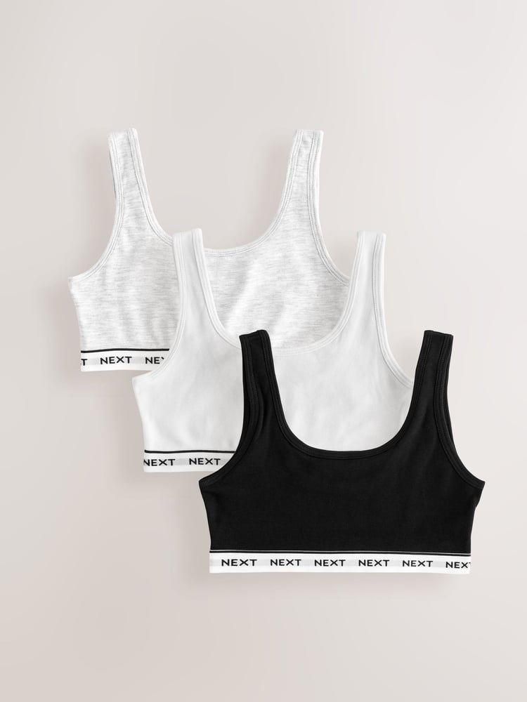Black/White Crop Tops 3 Pack (5-16yrs) - Image 1 of 7