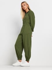 PixieGirl Petite Green Long Sleeve Zip Thru Jumpsuit - Image 2 of 4