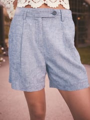 Navy Linen Rich Boy Shorts - Image 1 of 7