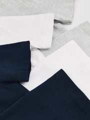 Reiss White/Soft Grey/Navy Honor 3-9 yrs 3 Pack Cotton Crew-Neck T-Shirts - Image 5 of 5