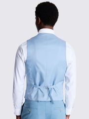 MOSS Blue Slim Fit Flannel Waistcoat - Image 2 of 3