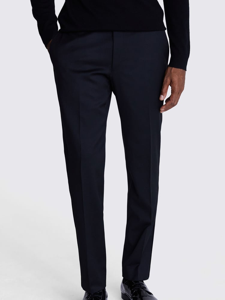 MOSS Black Slim Fit Dress Trousers - Image 1 of 4