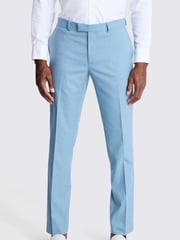 MOSS Blue Slim Fit Flannel Trousers - Image 1 of 3