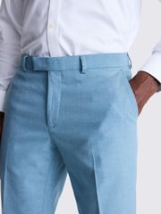 MOSS Blue Slim Fit Flannel Trousers - Image 3 of 3