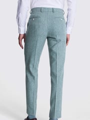 MOSS Blue Tailored Fit Duck Egg Donegal Trousers - Image 2 of 3