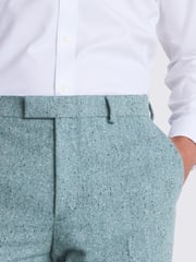 MOSS Blue Tailored Fit Duck Egg Donegal Trousers - Image 3 of 3