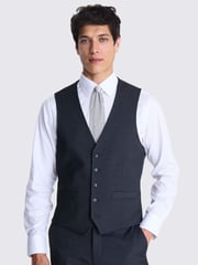 MOSS Grey Tailored Fit Charcoal Stretch Waistcoat - Image 1 of 4