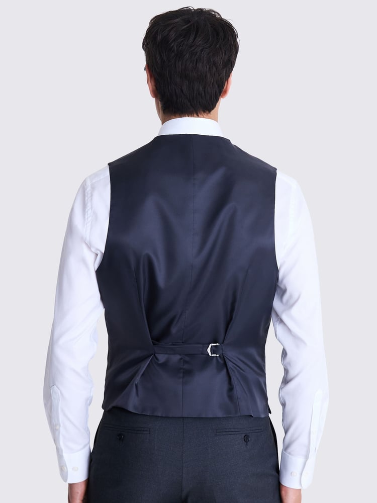 MOSS Grey Tailored Fit Charcoal Stretch Waistcoat - Image 2 of 4