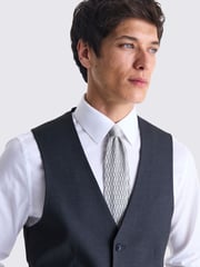 MOSS Grey Tailored Fit Charcoal Stretch Waistcoat - Image 3 of 4