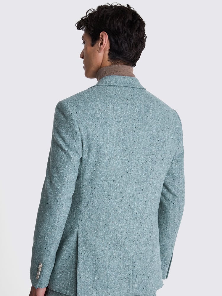 MOSS Blue Tailored Fit Donegal Jacket - Image 2 of 7