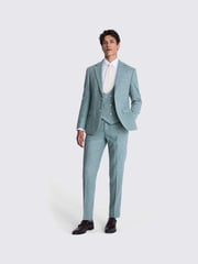 MOSS Blue Tailored Fit Donegal Jacket - Image 3 of 7