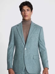 MOSS Blue Tailored Fit Donegal Jacket - Image 5 of 7