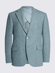 MOSS Blue Tailored Fit Donegal Jacket - Image 6 of 7