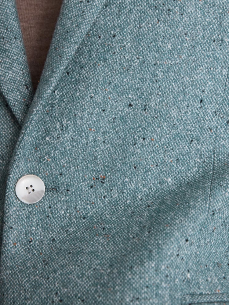 MOSS Blue Tailored Fit Donegal Jacket - Image 7 of 7