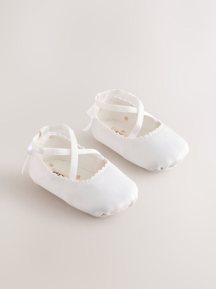 White Baby Satin Ballet Shoes (0-24mths) - Image 1 of 5