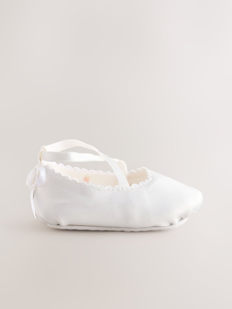 White Baby Satin Ballet Shoes (0-24mths) - Image 2 of 5