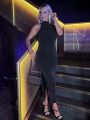AX Paris Sparkle Halter Neck Ruched Bodycon Midi Dress - Image 1 of 4