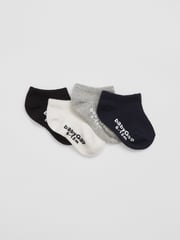 Gap White & Grey 4 Pack Basic Logo No Show Socks (Newborn-5yrs) - Image 1 of 1
