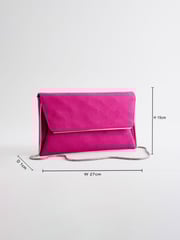 Pink Clutch Bag with Detachable Chain - Image 4 of 9