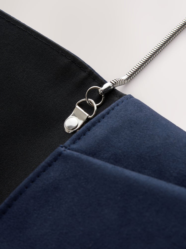 Navy Clutch Bag With Detachable Chain - Image 10 of 10