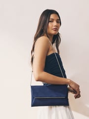 Navy Clutch Bag With Detachable Chain - Image 2 of 10