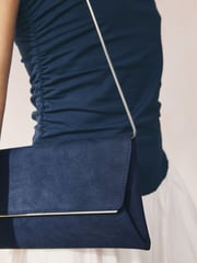 Navy Clutch Bag With Detachable Chain - Image 3 of 10