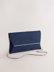 Navy Clutch Bag With Detachable Chain - Image 4 of 10