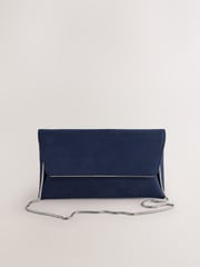 Navy Clutch Bag With Detachable Chain - Image 6 of 10
