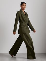 Reiss Green Simone Atelier Double-Breasted Crepe Suit Jacket - Image 1 of 7