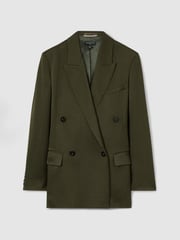 Reiss Green Simone Atelier Double-Breasted Crepe Suit Jacket - Image 2 of 7