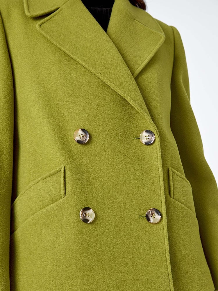 Roman Green Double Breasted Pea Coat - Image 5 of 5