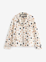 DKNY Cream Dot Fleece Gifting Notch Pyjamas Set - Bild 2 von 3