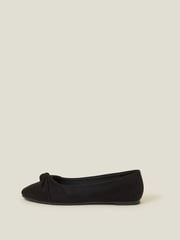 Accessorize Black Suedette Knot Ballerina Flats - Image 3 of 3